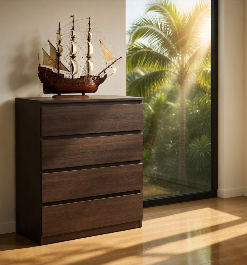 Комод современный с ящиками для спальни Мастер Форм Брайт 900х376х950 мм Венге магия (20179)