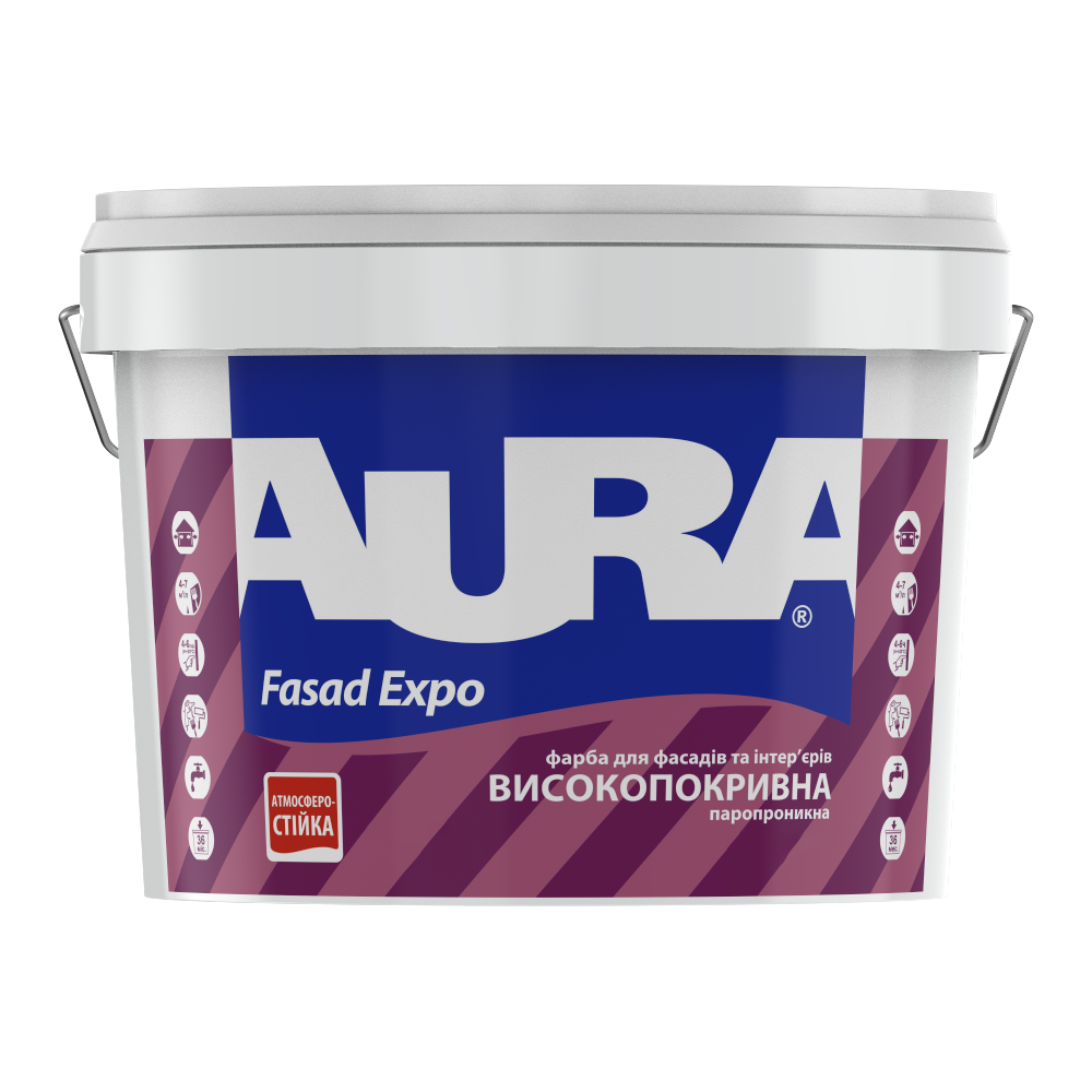 Краска акриловая фасадная AURA FASAD EXPO 20 л Белый В1 (2984955763)