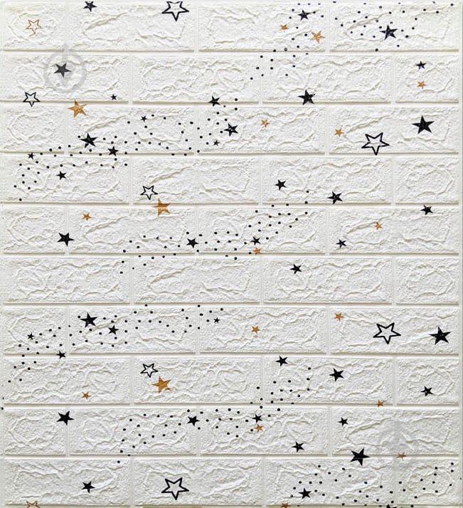 3D-панель декоративная самоклеящаяся под кирпич со звездами 700x770x3 мм (BPN4-016)