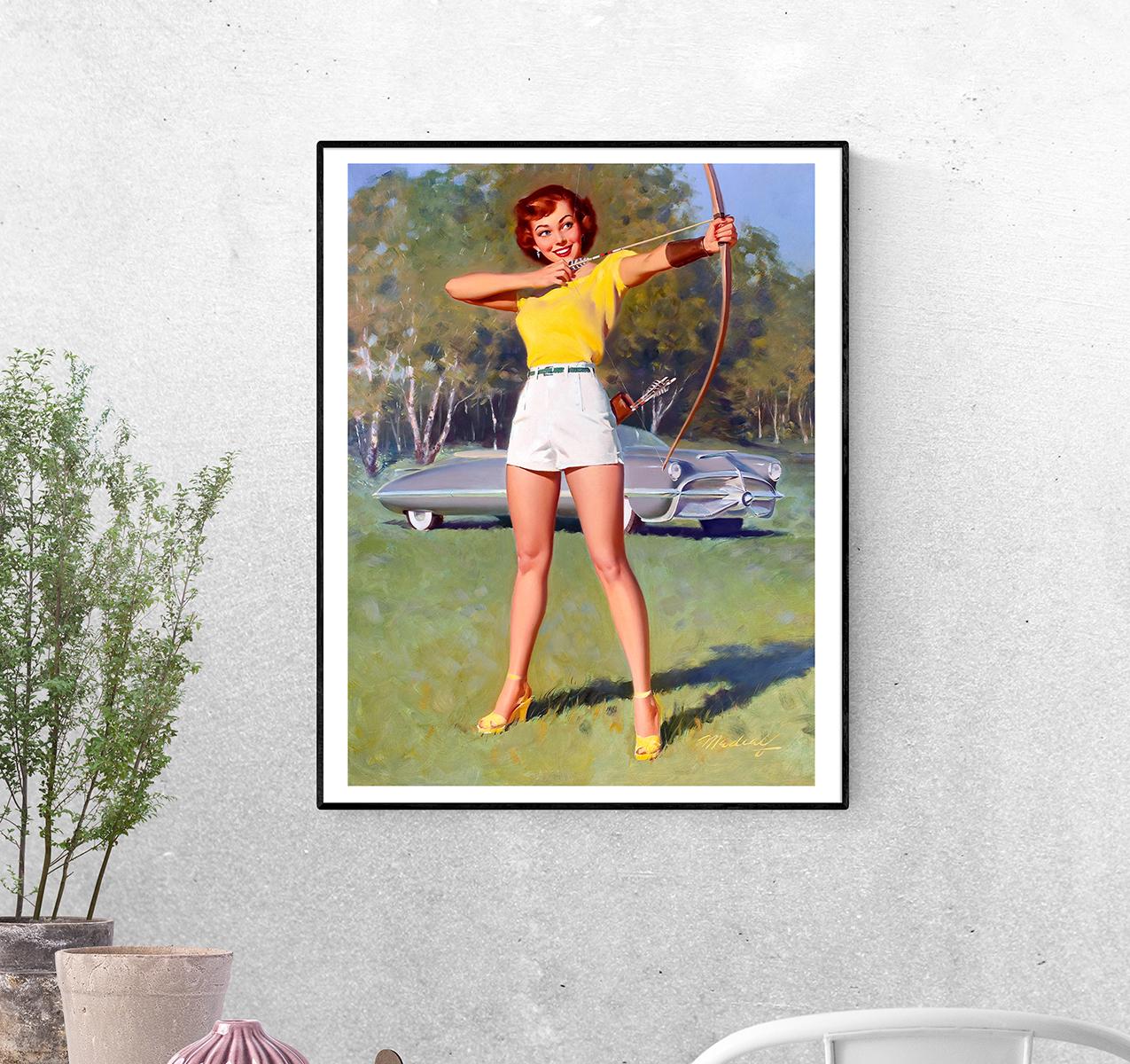 Постер Девушка и лук формат А-5 (pin_up_023012_Poster)