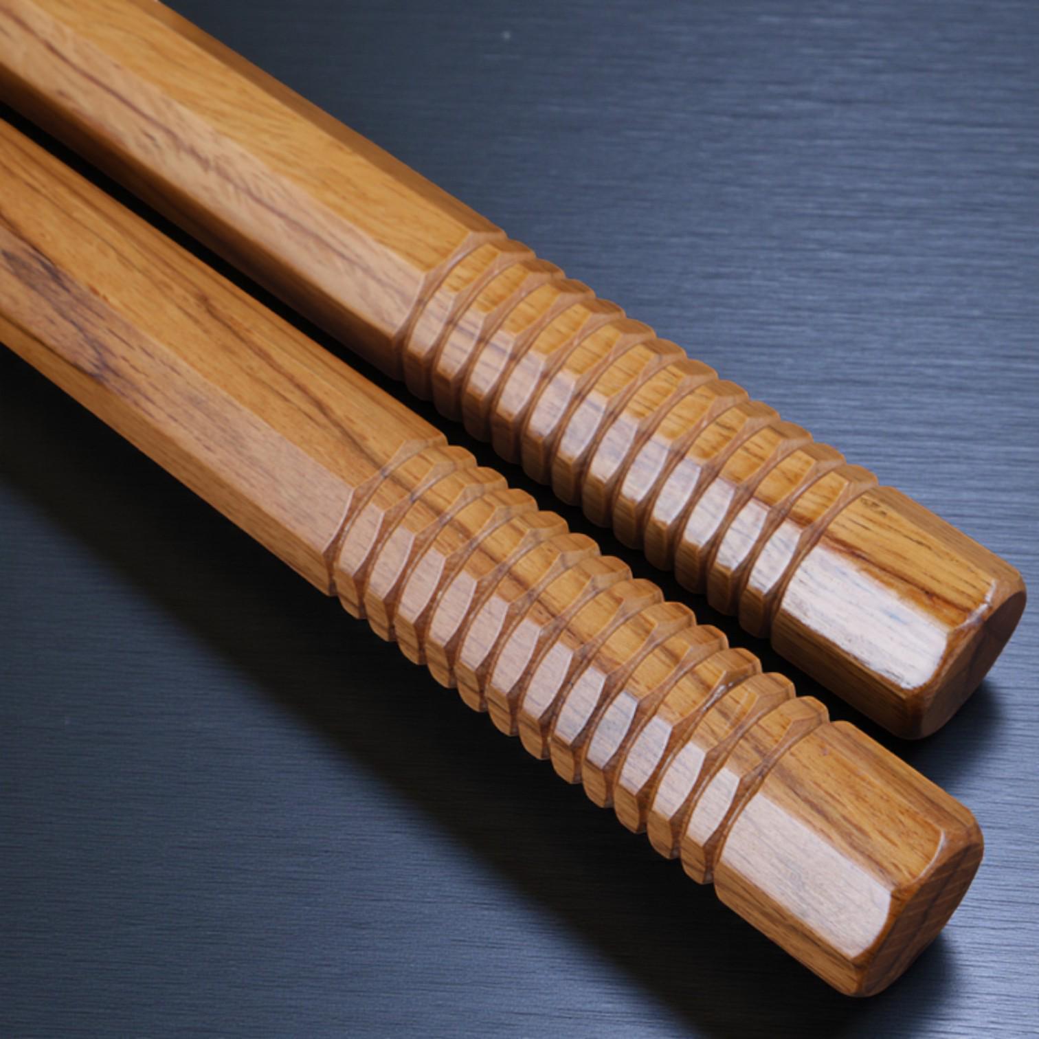 Нунчаки тренувальні дерев'яні Univerza на ланцюгу з дуба Коричневий - фото 5