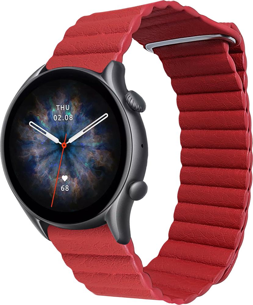 Ремешок кожаный Genis для Amazfit GTR 3 Red (26531-2D) Ремешок кожаный Genis для Amazfit GTR 3 Red (26531-2D)