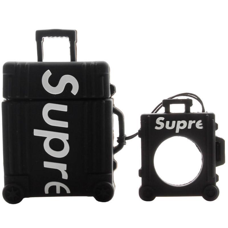 Футляр силіконовий Epik Brand для навушників AirPods 1/2 з кільцем Supreme Black (00000066373_2)
