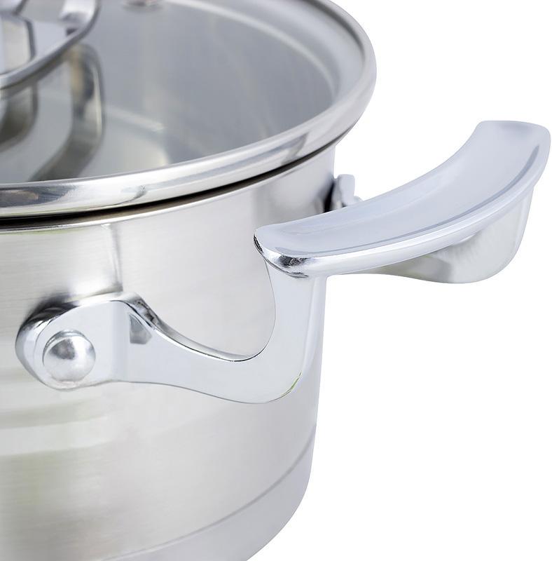 Набір каструль Kamille Casserote із нержавіючої сталі зі скляними кришками 1,7/2,4 /3,1 л - фото 7 Набір каструль Kamille Casserote із нержавіючої сталі зі скляними кришками 1,7/2,4 /3,1 л - фото 7