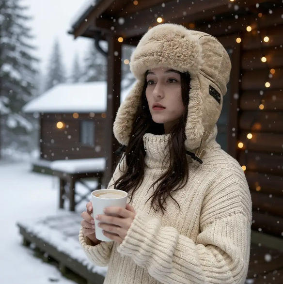 Шапка-ушанка женская с меховой водостойкой подкладкой Серый (29547053)