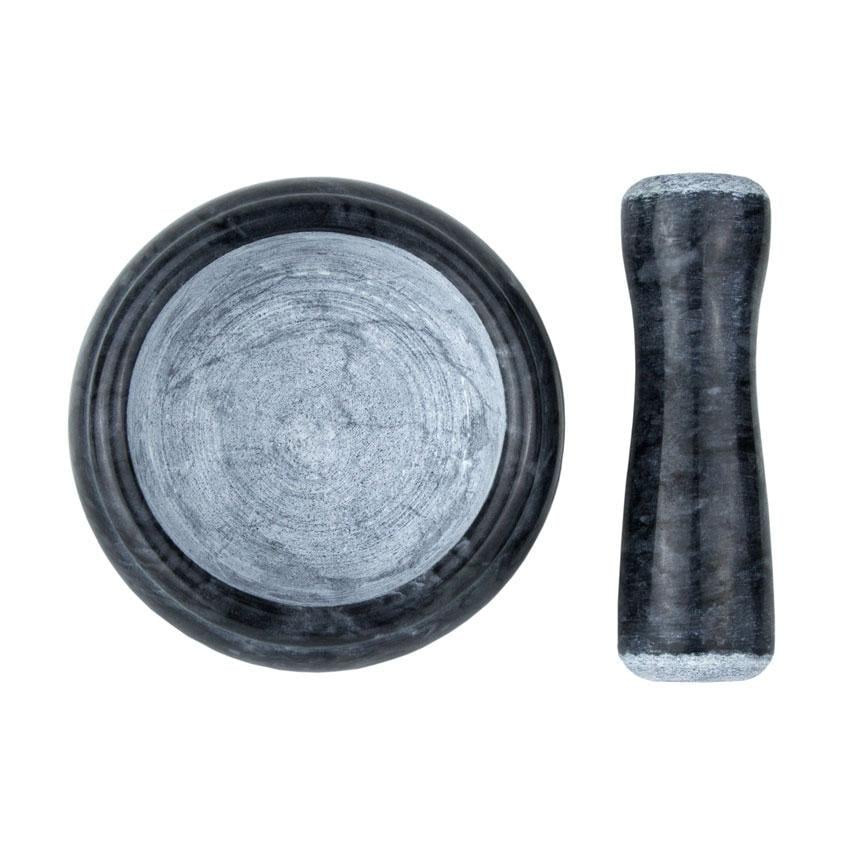 Ступка с пестиком мрамор 4,7х9 см Черный (26049) - фото 2 Ступка с пестиком мрамор 4,7х9 см Черный (26049) - фото 2