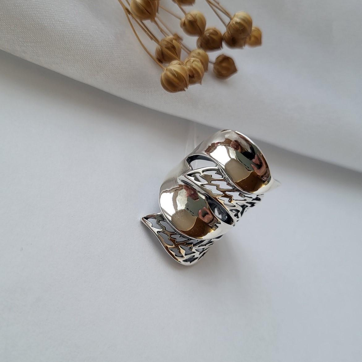 Широке кільце дефіле без каменів чорнене срібло 925 проби 7,45 г р. 19,5 (1444к)