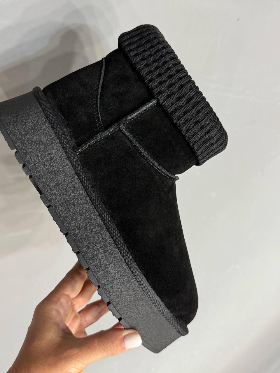 Угги женские Hengji 56-1 с манжетом носком на высокой подошве р. 40 Черный (5154) - фото 4 Угги женские Hengji 56-1 с манжетом носком на высокой подошве р. 40 Черный (5154) - фото 4