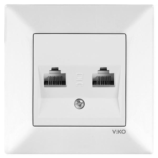Розетка комп'ютерна подвійна Viko Meridian Білий (00000012468)