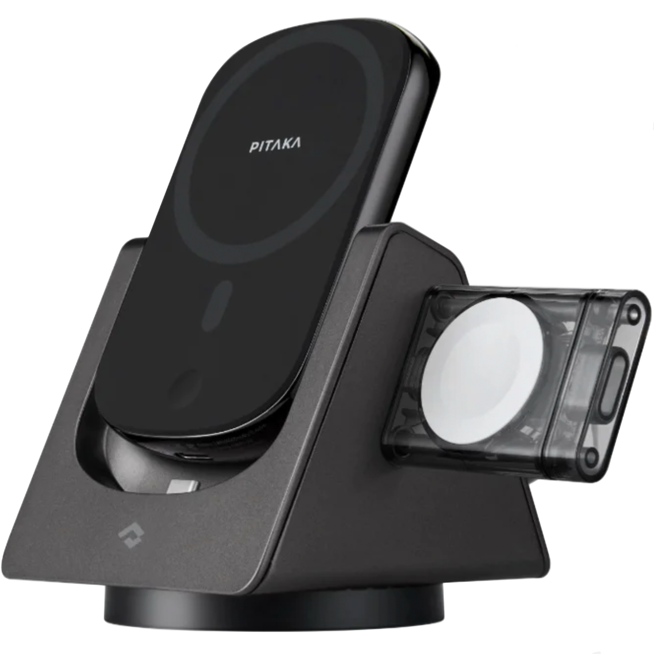 Зарядное устройство беспроводное Pitaka MagEZ Slider 2 Twill+Pitaka Power Dongle для Apple Watch Black/Grey