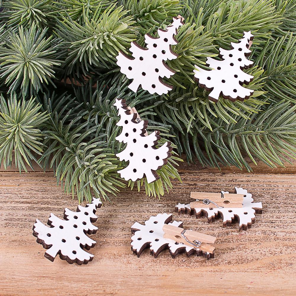 Прищіпки дерев'яні Ялинка в горошок (4757-20)