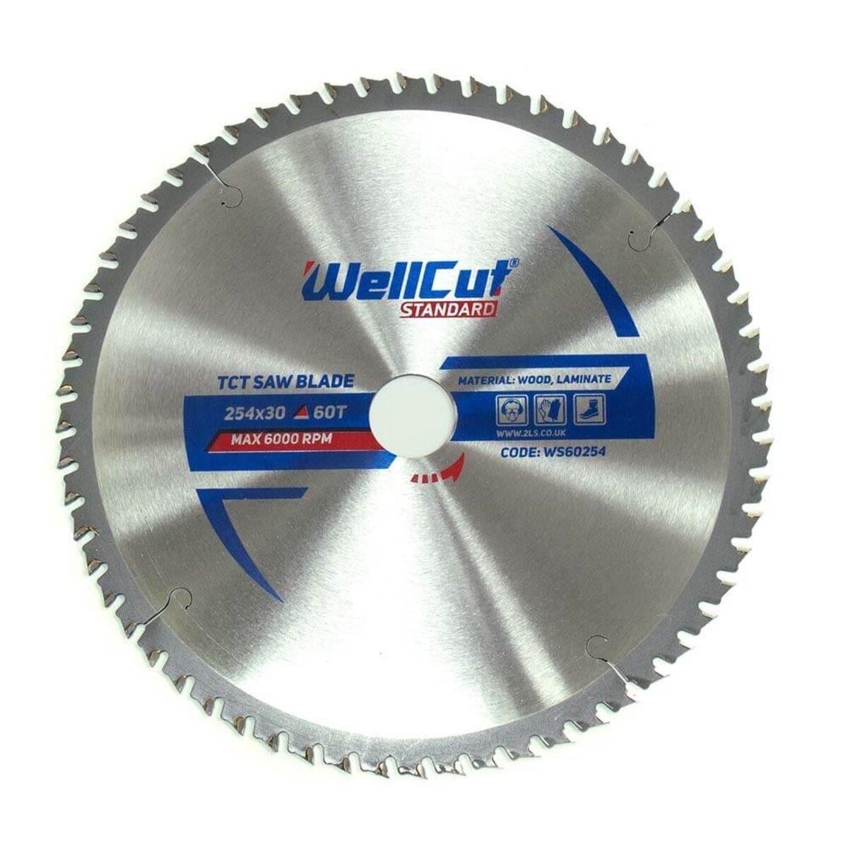Пильный диск по дереву и ламинату WellCut Standard 254х30 мм 60T (018060)