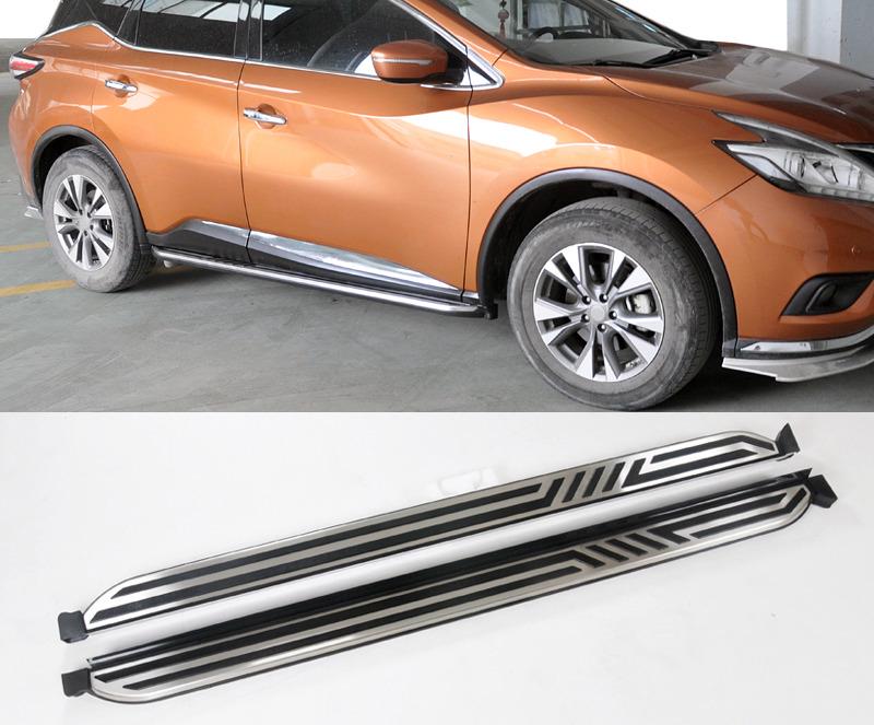 Боковые подножки V2 Cixtai для Nissan Murano 2014- гг. алюминий/пластик