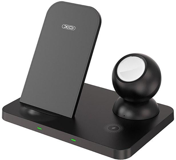 Устройство зарядное беспроводное Xo WX018 3в1 кабель Type-C 15W Black (36955)