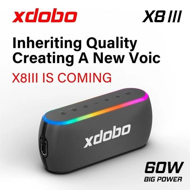 Колонка бездротова Xdobo X8 III IPX7 BT5,3 EQ 2 TWS AUX/TF/USB 30W 12h Чорний - фото 8