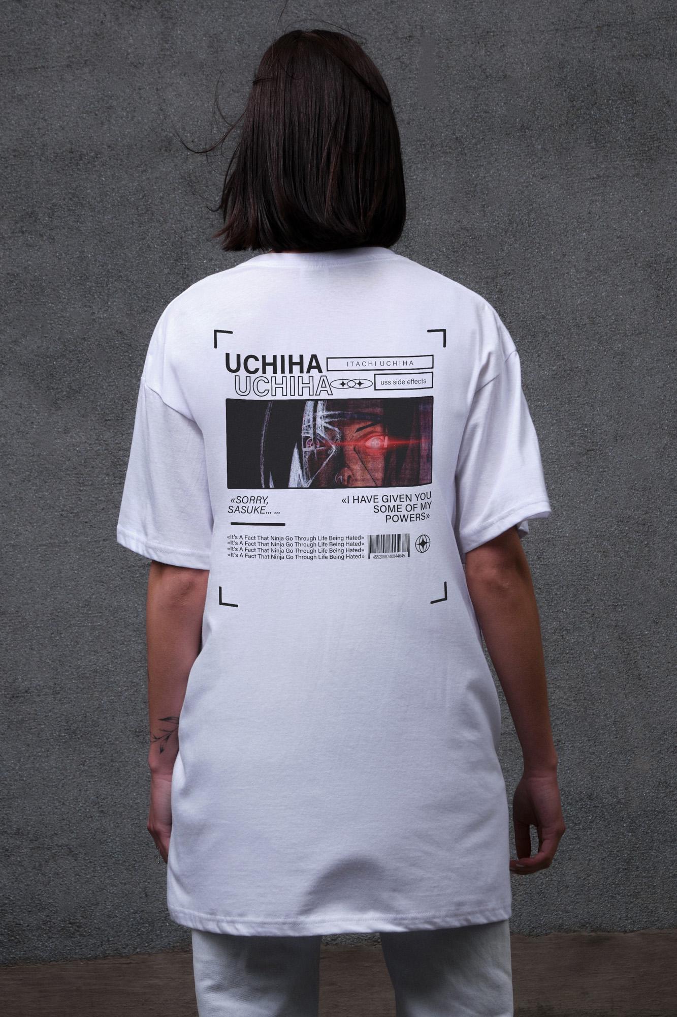 Футболка жіноча Without Uchiha з принтом оверсайз 2XL/3XL White (2XL8049519)