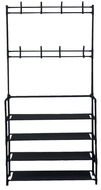 Вешалка для одежды напольная New simple floor clothes rack сборная с полками для обуви (2574795488)