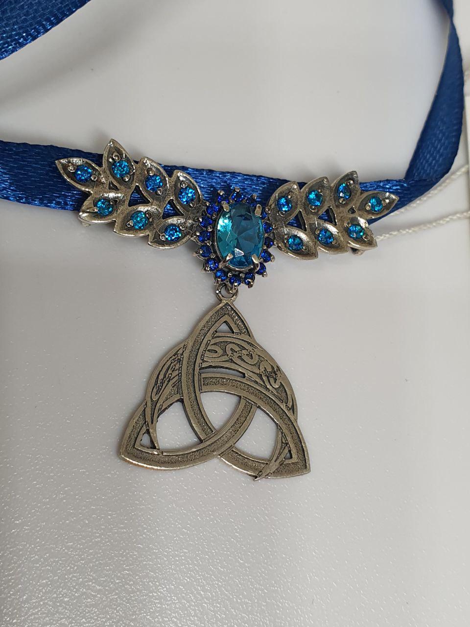 Серебристый кулон Дукач колоски лунница в триквере означает достаток верность защита и любовь 925 проба (2554492856)