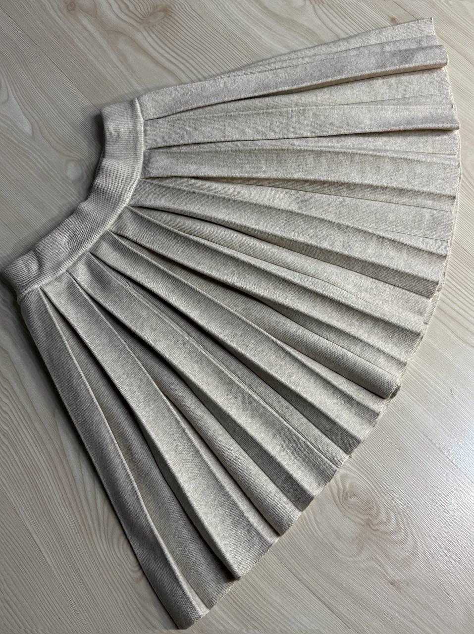 Юбка женская A-N 9956 вязаная теплая в складку на резинке OS Бежевый (4906) - фото 2 Юбка женская A-N 9956 вязаная теплая в складку на резинке OS Бежевый (4906) - фото 2