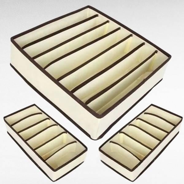 Комплект органайзеров 3в1 для хранения белья Бежевый (e0d53315)