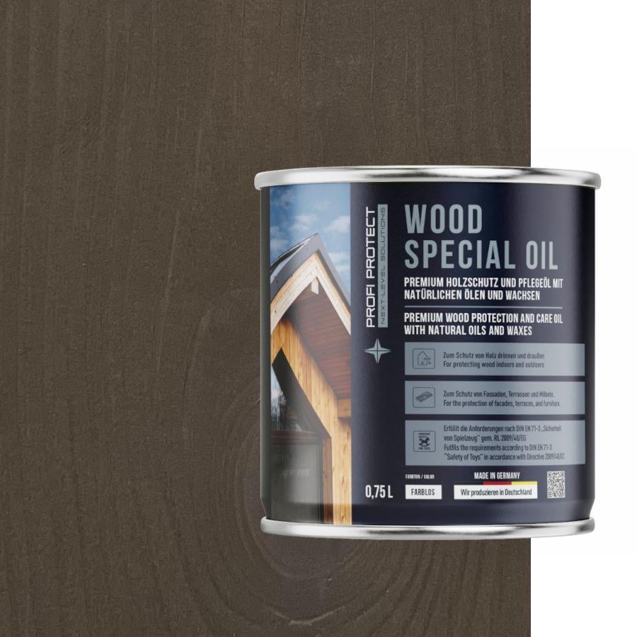 Лазур на основі бджолиного воску і лляної олії ProfiProtect Wood Special Oil 0,75 л Graphite/Grau (20755876) - фото 1