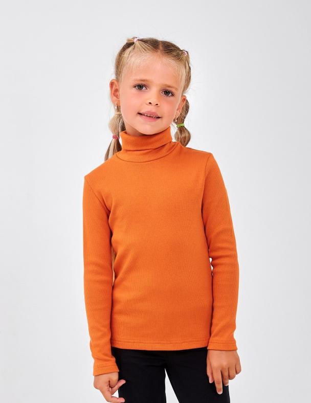 Гольф для девочки Smil Кашкорс с начесом 104 см Оранжевый (114019)