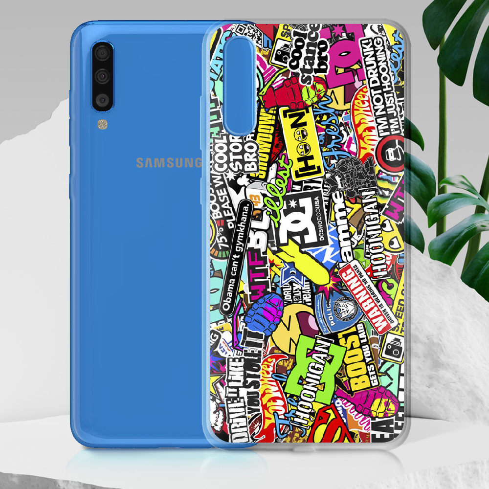 Чохол BoxFace Samsung A705 Galaxy A70 Multicolored Inscriptions Прозорий силікон (36860-up880-36860) - фото 2