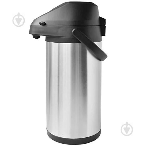 Термос помповый питьевой Stenson MT-0950, 4 л серебристый с черным