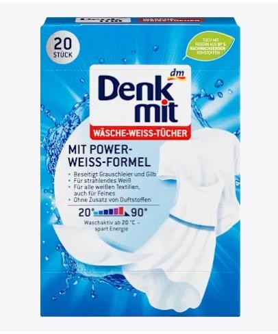 Салфетки абсорбирующие Denkmit для стирки белых вещей 20 шт. (2641483843)