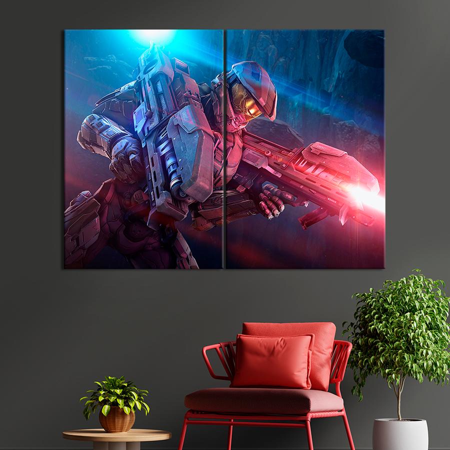 Настенний декор Мистер Чиф на ярком фоне Halo 165x122 см (A181-2)