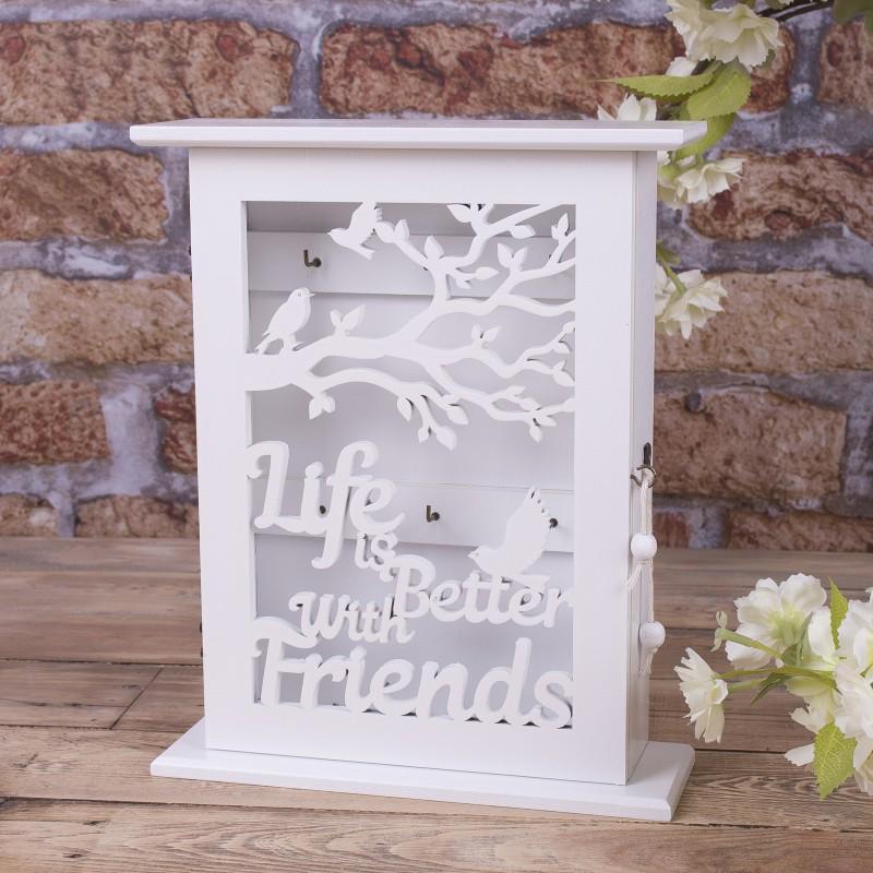 Ключница LIFE better with frands прорезная 27x22 см Белый (100294)