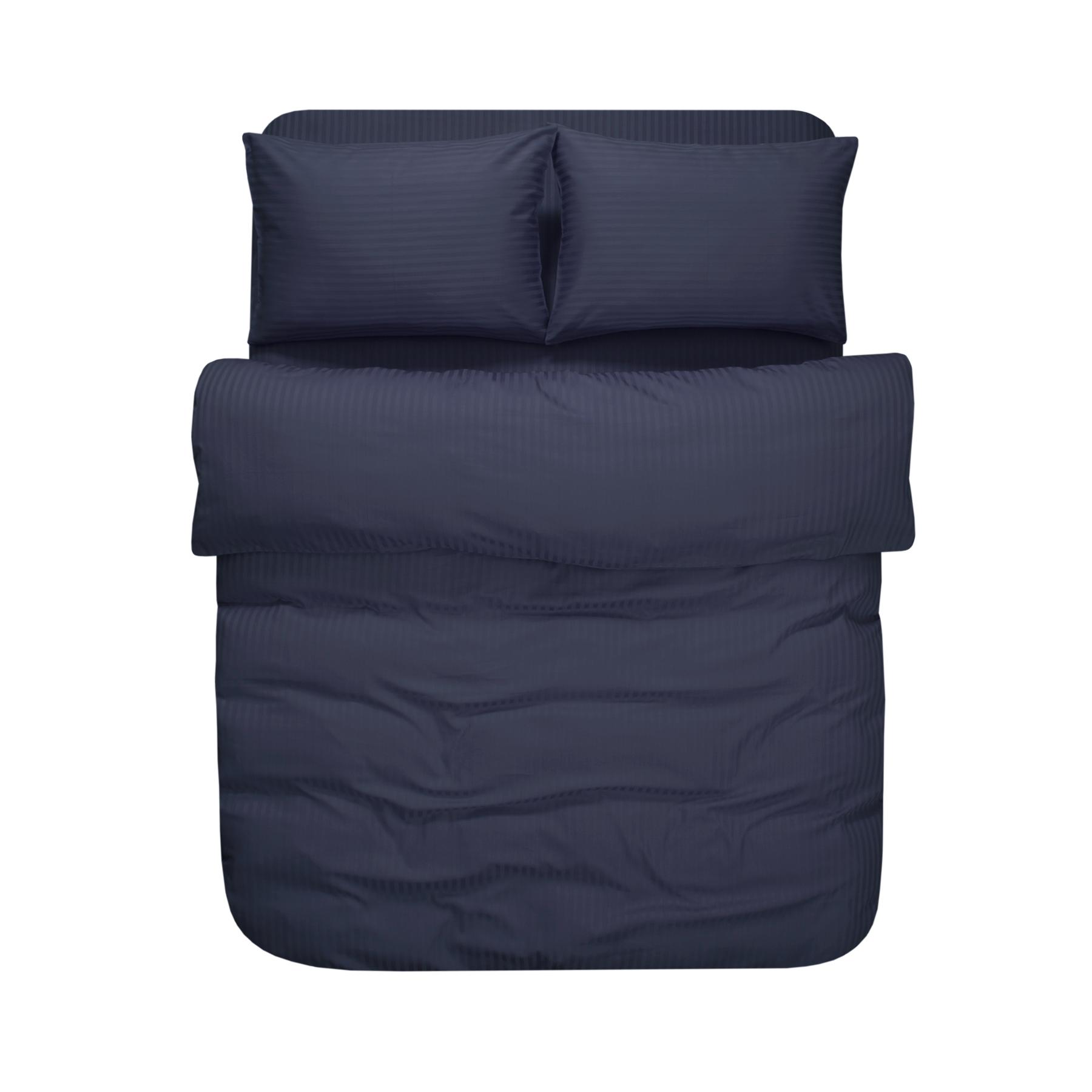 Постільна білизна Lotus Готель Сатин страйп 1х1 євро Темно-синій (11396119) - фото 1 Постільна білизна Lotus Готель Сатин страйп 1х1 євро Темно-синій (11396119) - фото 1