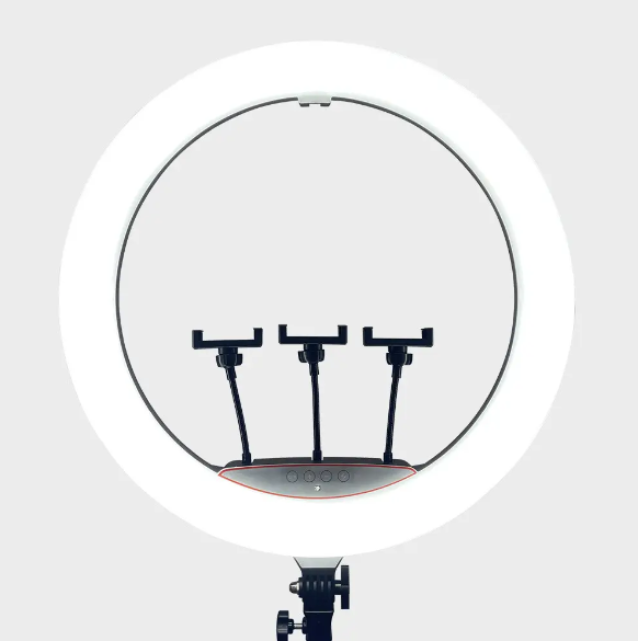 Лампа кольцевая Led 45 см сенсорная 3 режима света 3 держателя/штатив 2 м - фото 4