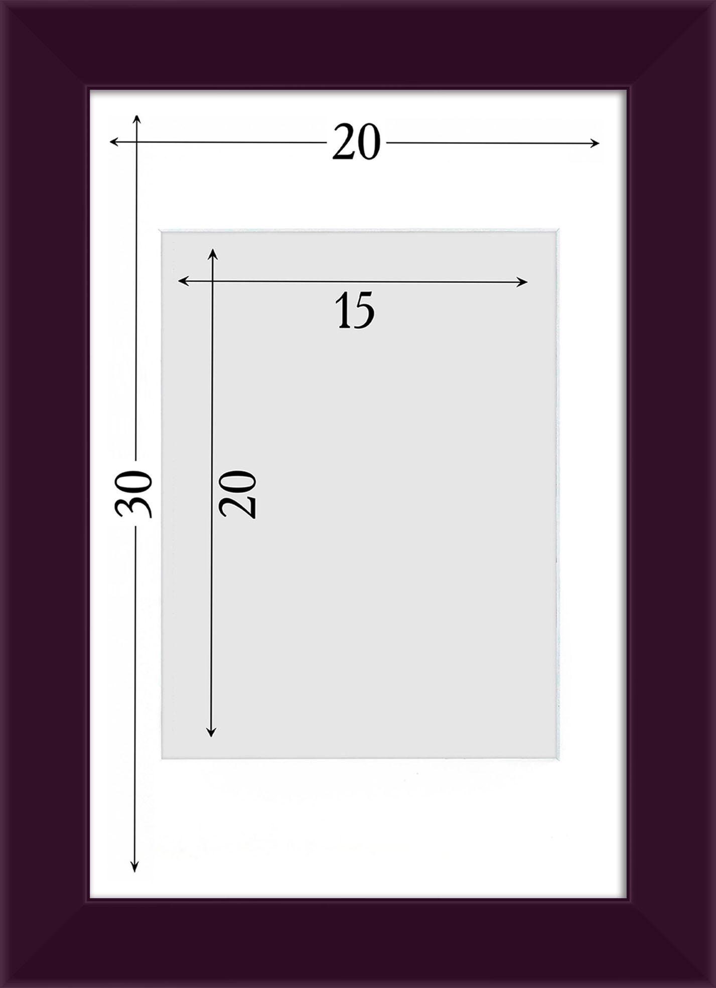 Рамка для фото деревянная EmojiFrame 20х30 см под фото 15х20 см AH3322-02 глянцевое стекло 1-1,5 мм паспарту Фиолетовый - фото 6