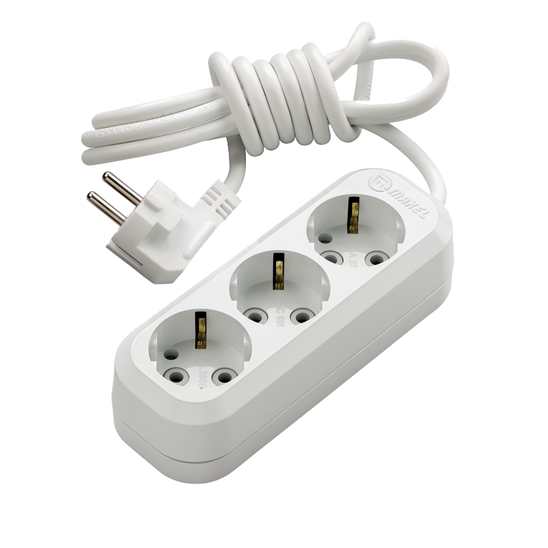 Подовжувач Makel із заземленням 3 гнізда 2 м