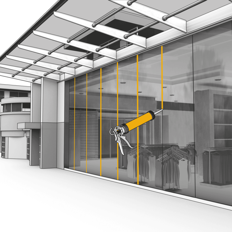 Герметик для структурного скління Sikasil WS-605 S УФ стійкий силіконовий 600 мл 20 шт. Чорний - фото 2