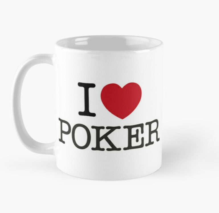 Чашка керамическая с принтом "I love poker" 330 мл Белый (ПН132Ч)