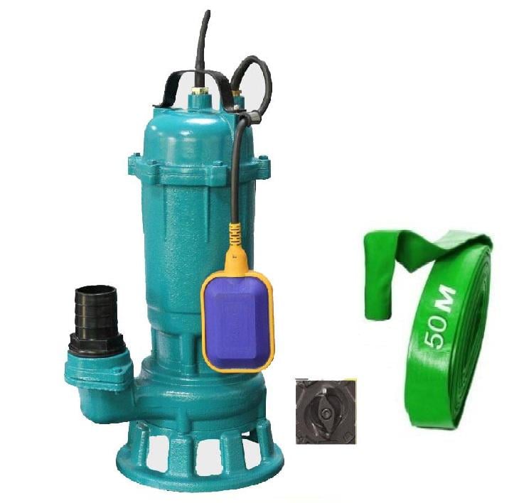 Насос фекальний Euroaqua WQSB 12-14-11 для грязной воды/фекалий/сливных ям с измельчителем/поплавком/шлангом 50 м (32503225)