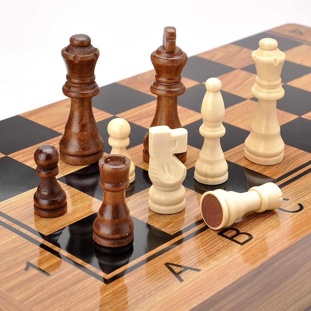 Набор 3в1 нарды/шахматы/шашки 39х39 см (V2307-7) - фото 2