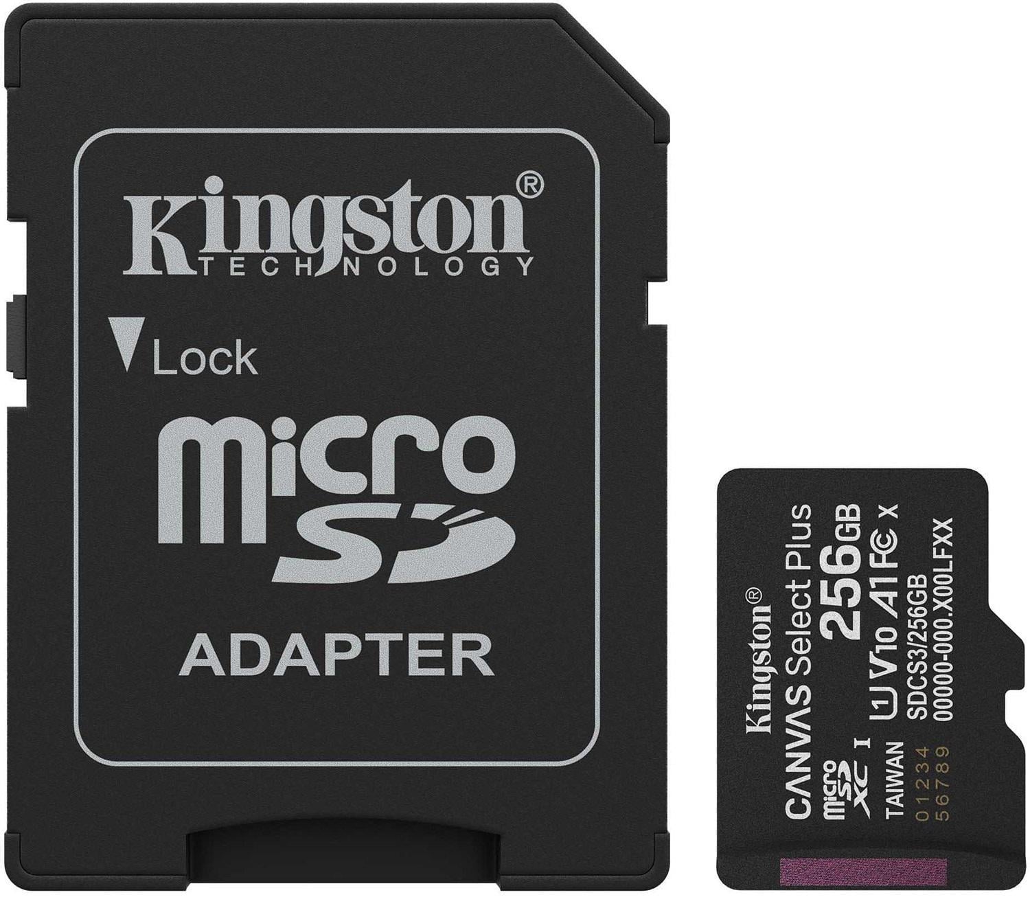 Карта пам'яті Kingston Canvas Select Plus microSDXC 256 Гб Gen3 C10 A1 Retail з адаптером (SDCS3/256GB#)