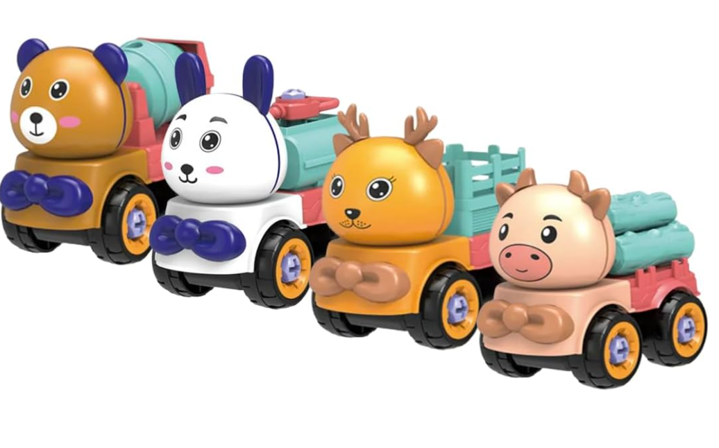 Конструктор детский Животные с отверткой и шурупами 4 разборные машинки в кейсе (2703935873) Конструктор детский Животные с отверткой и шурупами 4 разборные машинки в кейсе (2703935873)