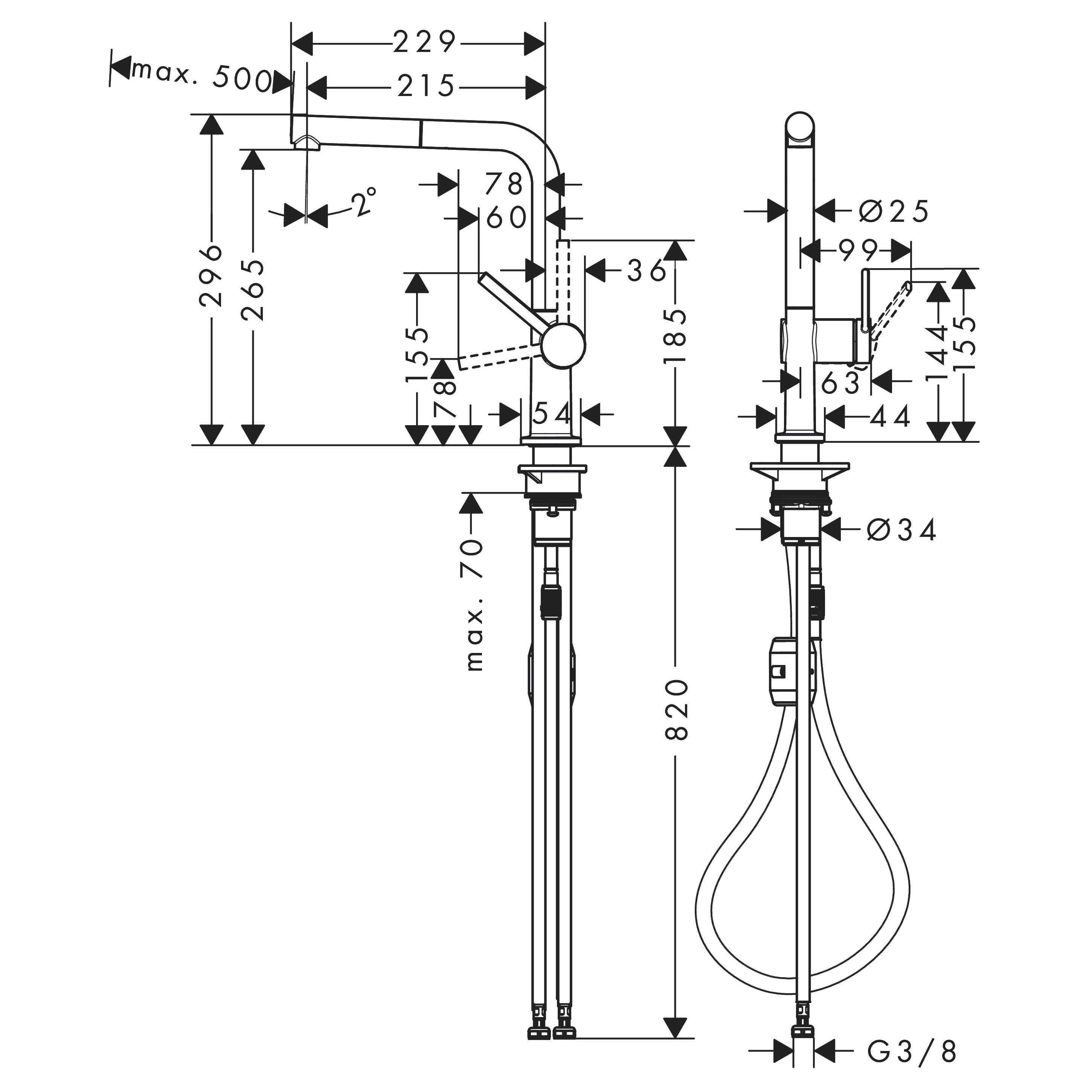 Змішувач для кухні Hansgrohe TALIS M54 72808000 Хром (100353) - фото 2