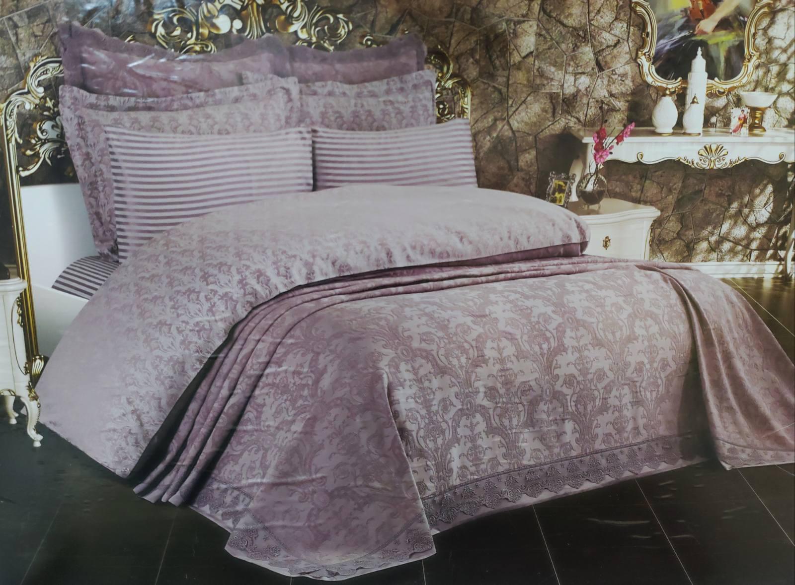 Покривало з наволочками Maison D'or Mirabella Dantella 260x260 см Lilac (CN23312)