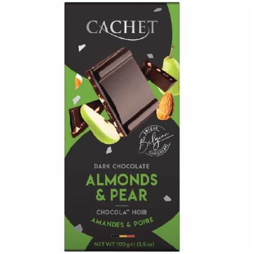 Шоколад черный Cachet Almonds & Pear 21422 100 г (30826331)