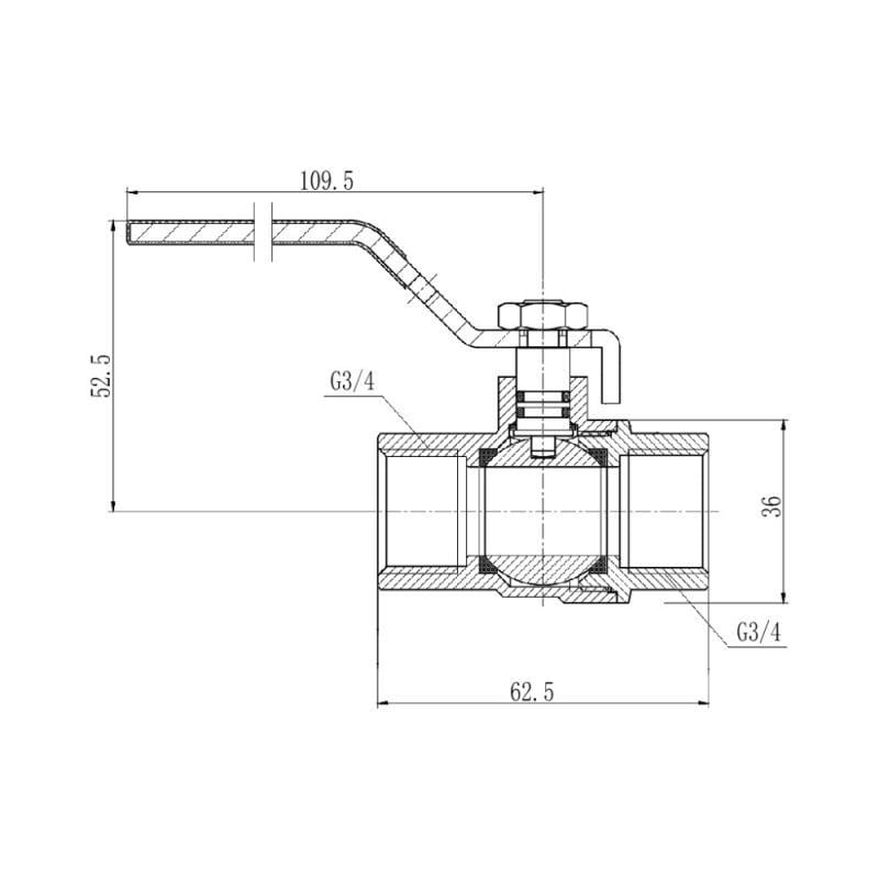 Кран кульовий ручка SD Forte 3/4 ВР для газу (11075973) - фото 2