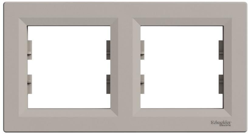 Рамка двухместная горизонтальная Schneider Electric Asfora Бронзовый (00000003129)