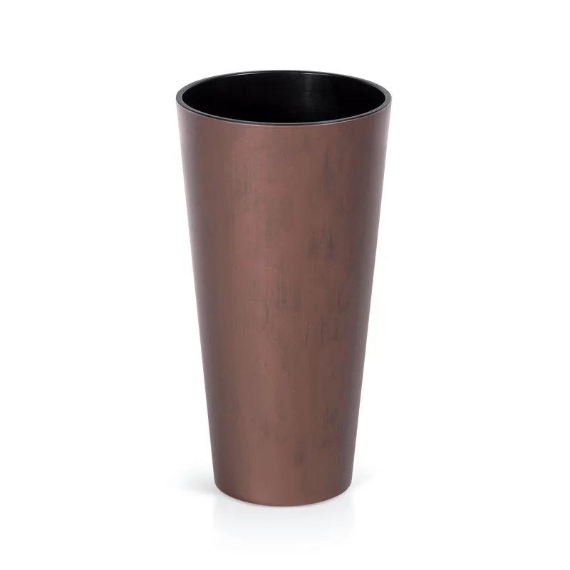 Горшок для цветов Prosperplast Tubus Slim Corten круглый с вкладышем высокий 25х25х47,6 см Бронзовый (65865-7601)