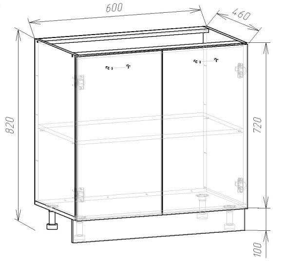 Шафа нижня МК Compact ЛДСП 820х600х460 мм Білий (9573045) - фото 4