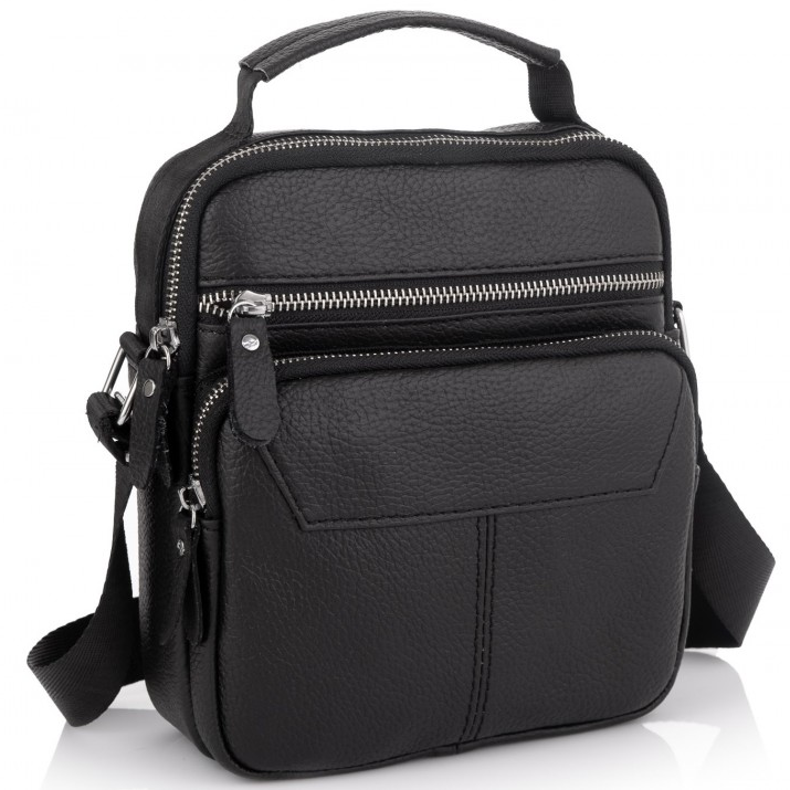 Сумка мужская Tiding Bag из натуральной кожи Черный (M2237A)