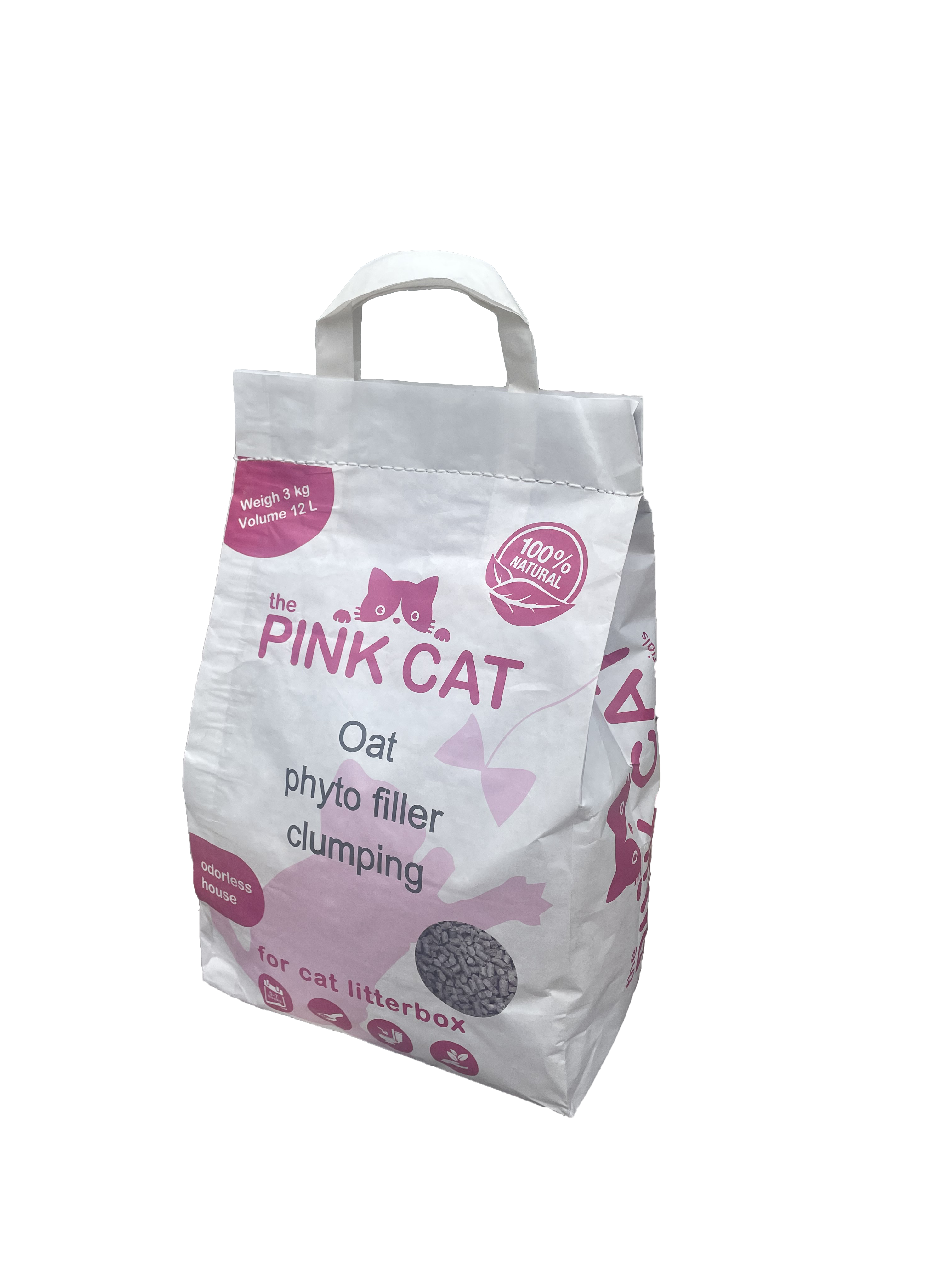 Наповнювач для кошачого туалету Pink Cat вівсяний комкуючий 3 кг 12 л (310176)